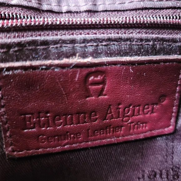 Vintage Etienne Aigner Shoulder Bag Jute & Leather Bag/ Clutch - Picture 10 of 15